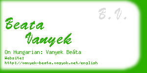 beata vanyek business card